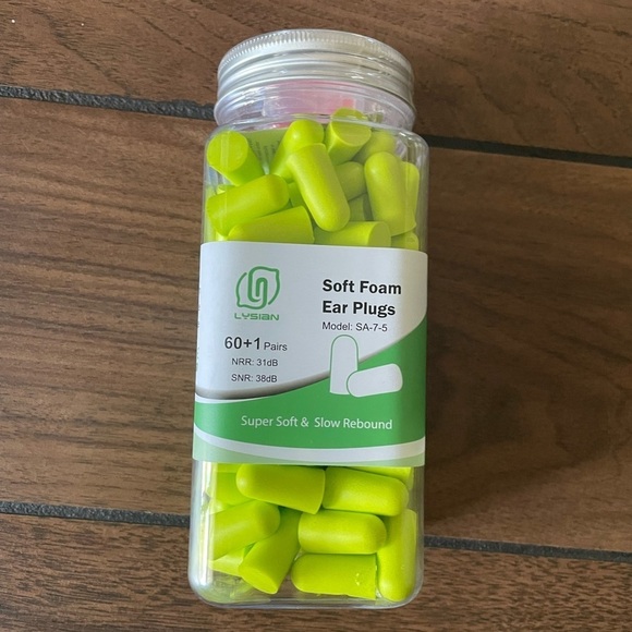 LYSIAN Ultra Soft Green Foam Earplugs 60 Pairs with Reusable Sliicone Earplug - Picture 2 of 2